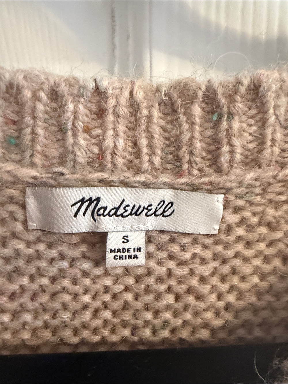 Madewell Cream-Tan Textured Knit Crewneck Sweater - Picture 2 of 5